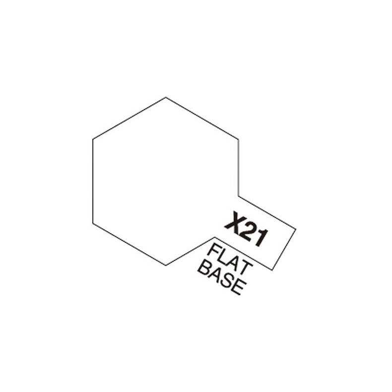 X-21 Flat Base, Acrylic Mini 10 ml (penselmaling, blank) - Tamiya